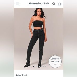 Abercrombie & Fitch High Rise Mom Jeans Curve Love Black 27 / 4R